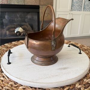 Vintage Copper coal Scuttle with Handle (aka ash bucket)
